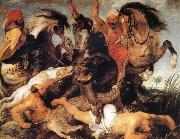 Peter Paul Rubens Hippoptamus and Crocodile Hunt Spain oil painting artist